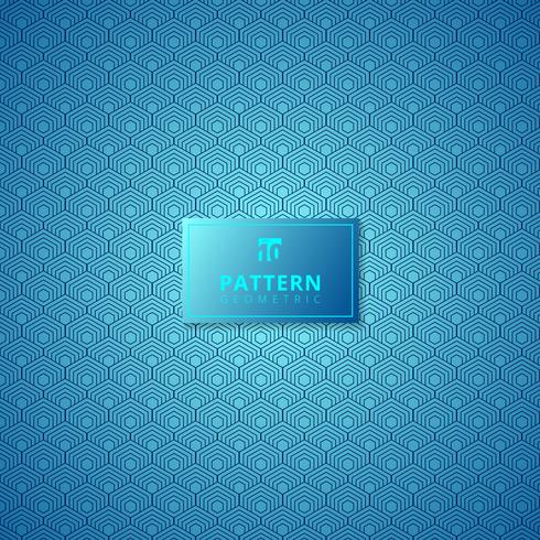 Abstract blue hexagon border pattern background. vector