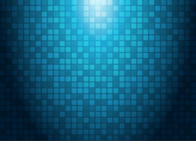 Abstract technology concept with lighting effect blue squares pattern futuristic background. vector