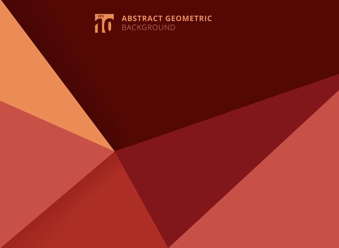 Abstract template geometric triangles red background. vector