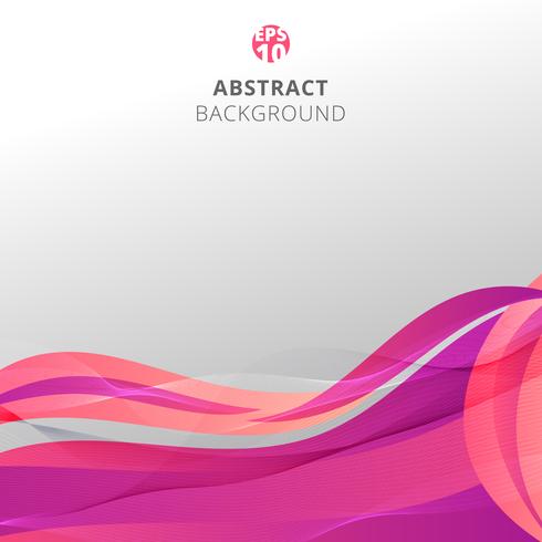 Abstract Colorful Pink Waves With Pattern Lines Twist On White