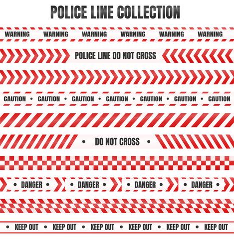 Red and white police tape For warning of dangerous areas vector