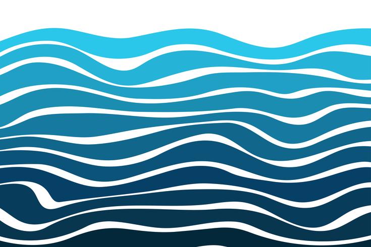 Fondo de líneas curvas con hermosas ondas de agua que parecen modernas. vector