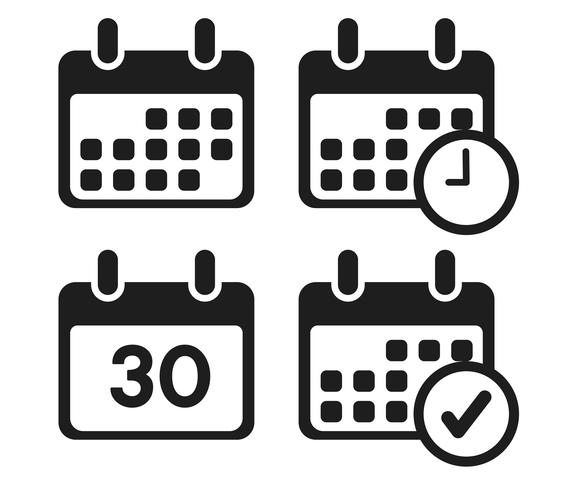 Calendar icon that specifies the date of appointment. vector