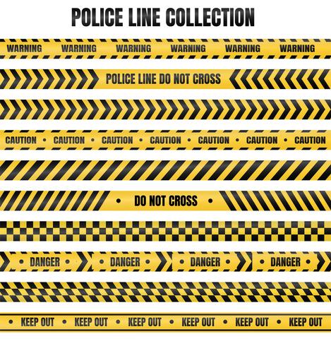 Yellow and black police tape For warning of dangerous areas vector