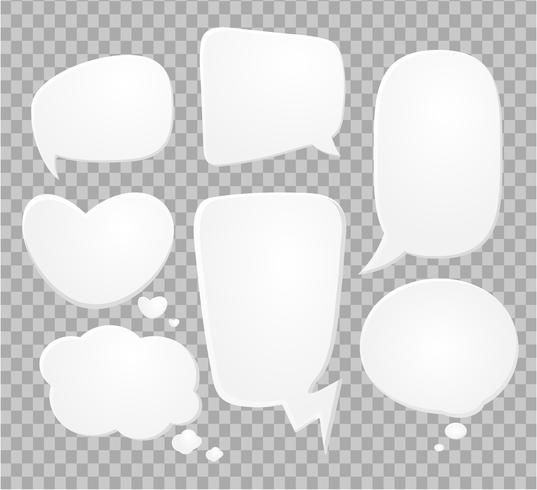 Comic speech bubbles on halftone transparent background. vector