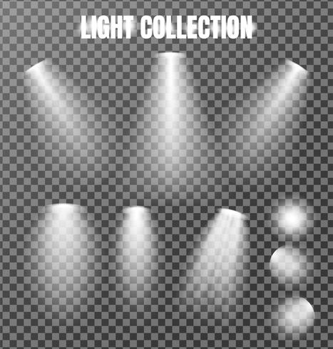 Lighting collection on transparent background. vector