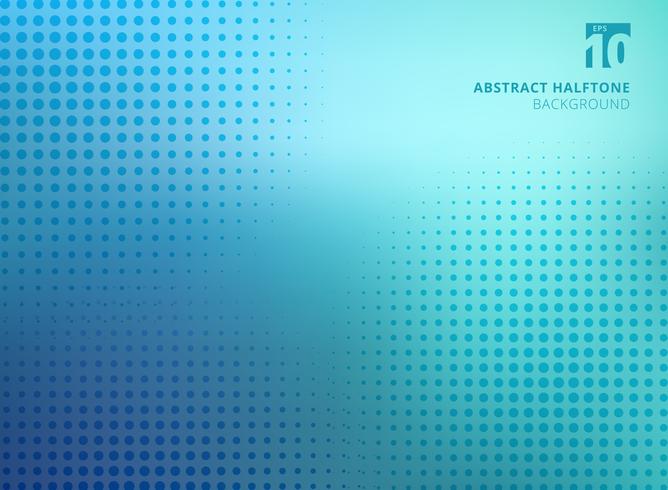 Abstract blue halftone texture on blurred background. vector