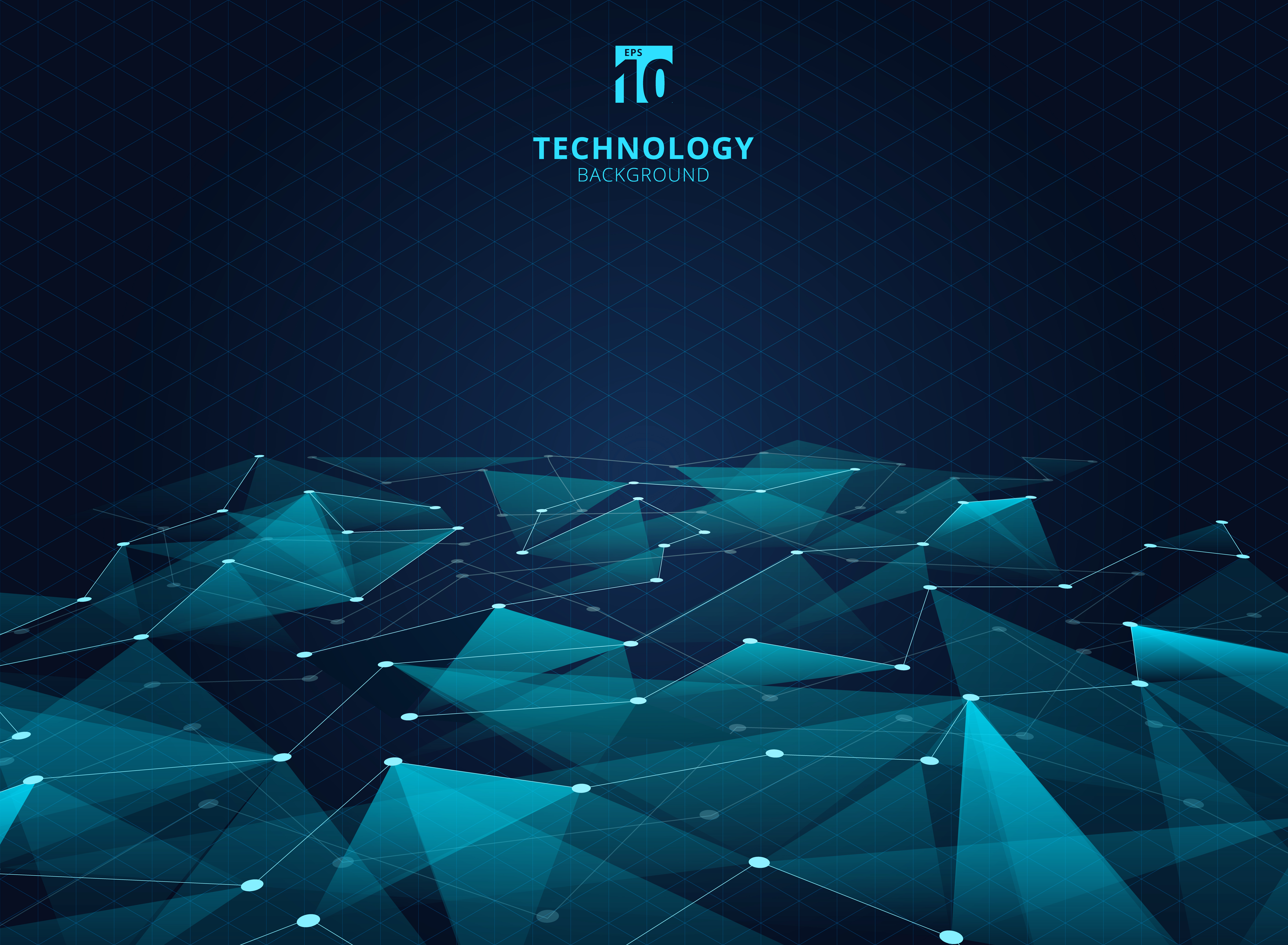 Abstract Technology Blue Color Triangles And Low Polygon