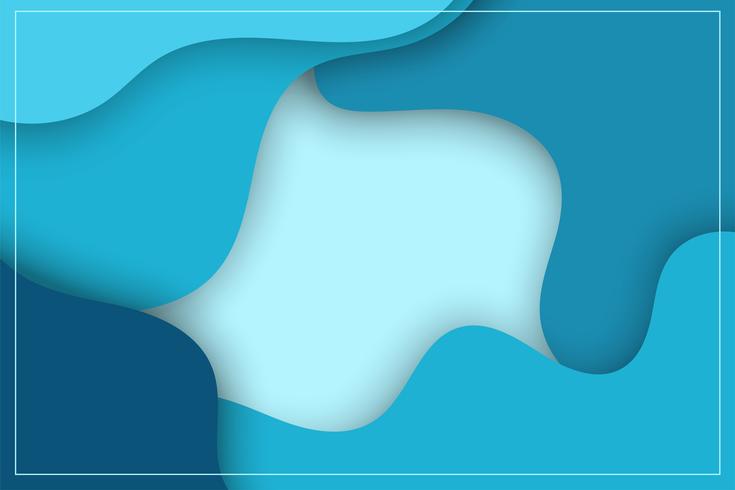 Free blue background shapes, 3D and modern paper art. Leave space for your text. vector