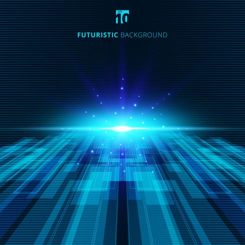 Abstract blue virtual technology concept futuristic digital background vector