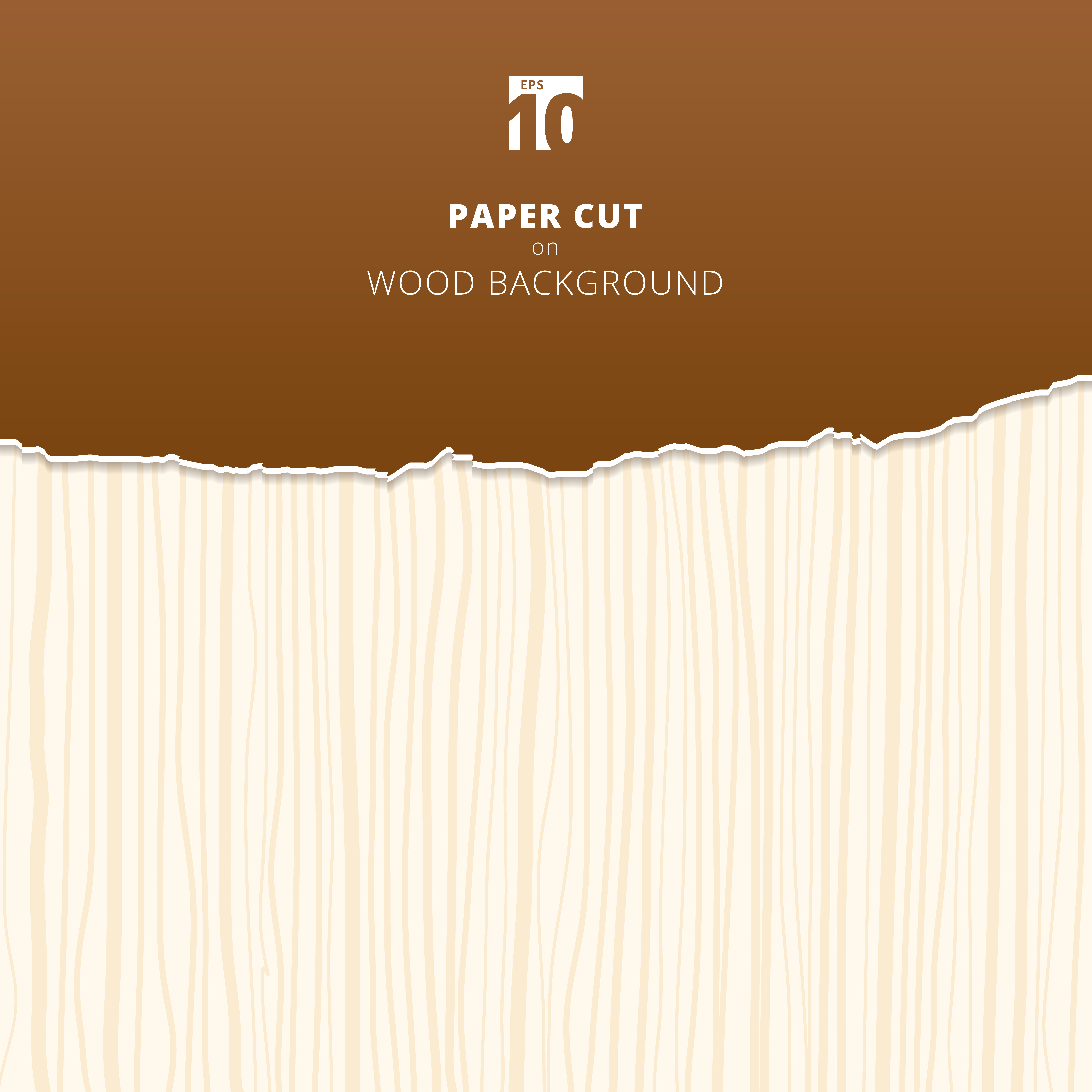 Brown paper cut on wood background and texture. 600651 Vector Art at