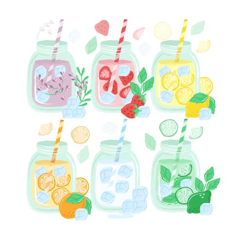 Hand Drawn Summer Drinks Collection vector