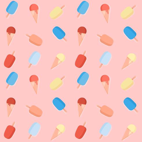 Ice creams and popsicles seamless pattern vector