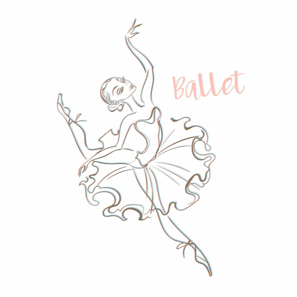 Girl ballerina. Ballet. Logotype. Dancer. Vector illustration. 600740