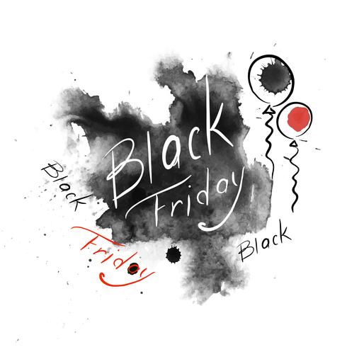 Black Friday. Icon. Lettering. Watercolor. Vector illustrarions