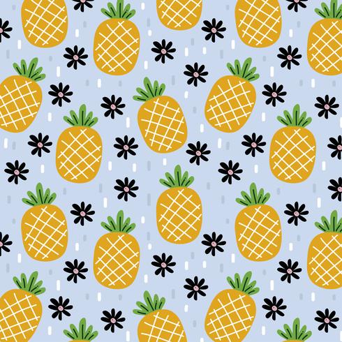 Pineapples pattern of summer vector