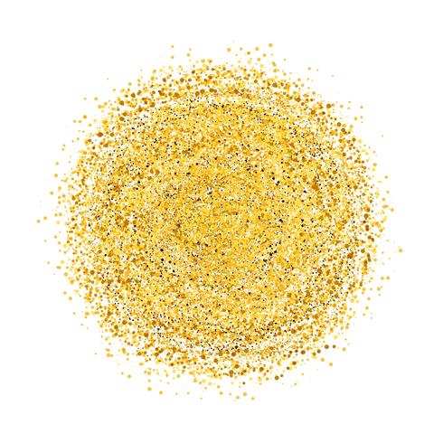 Circle of gold glitter with small particles.  abstract background with golden sparkles on white background. vector