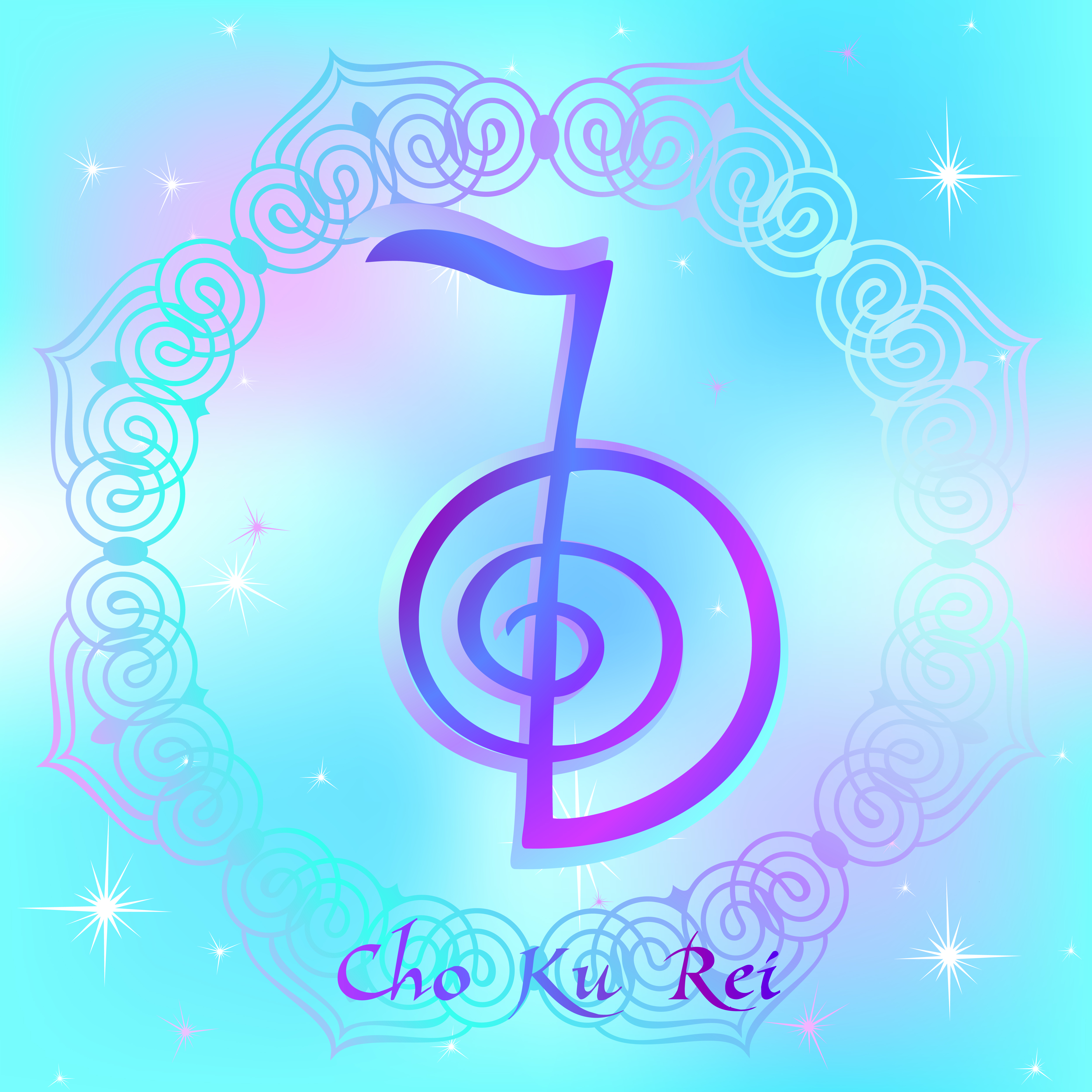 Reiki symbol. A sacred sign. Cho Ku Rei. Spiritual energy. Alternative