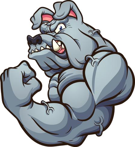 Mascota Bulldog Fuerte vector