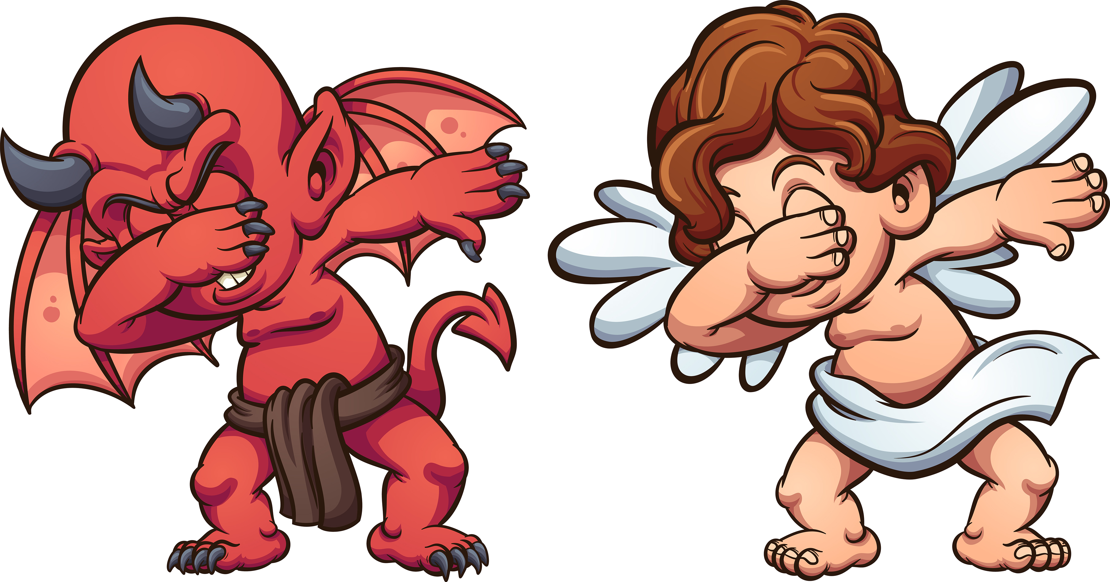 Dabbing Angel And Devil 600990 Vector Art At Vecteezy