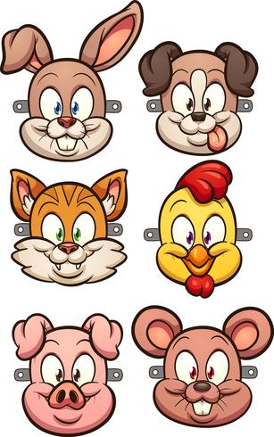 Cartoon Animal Masks vector