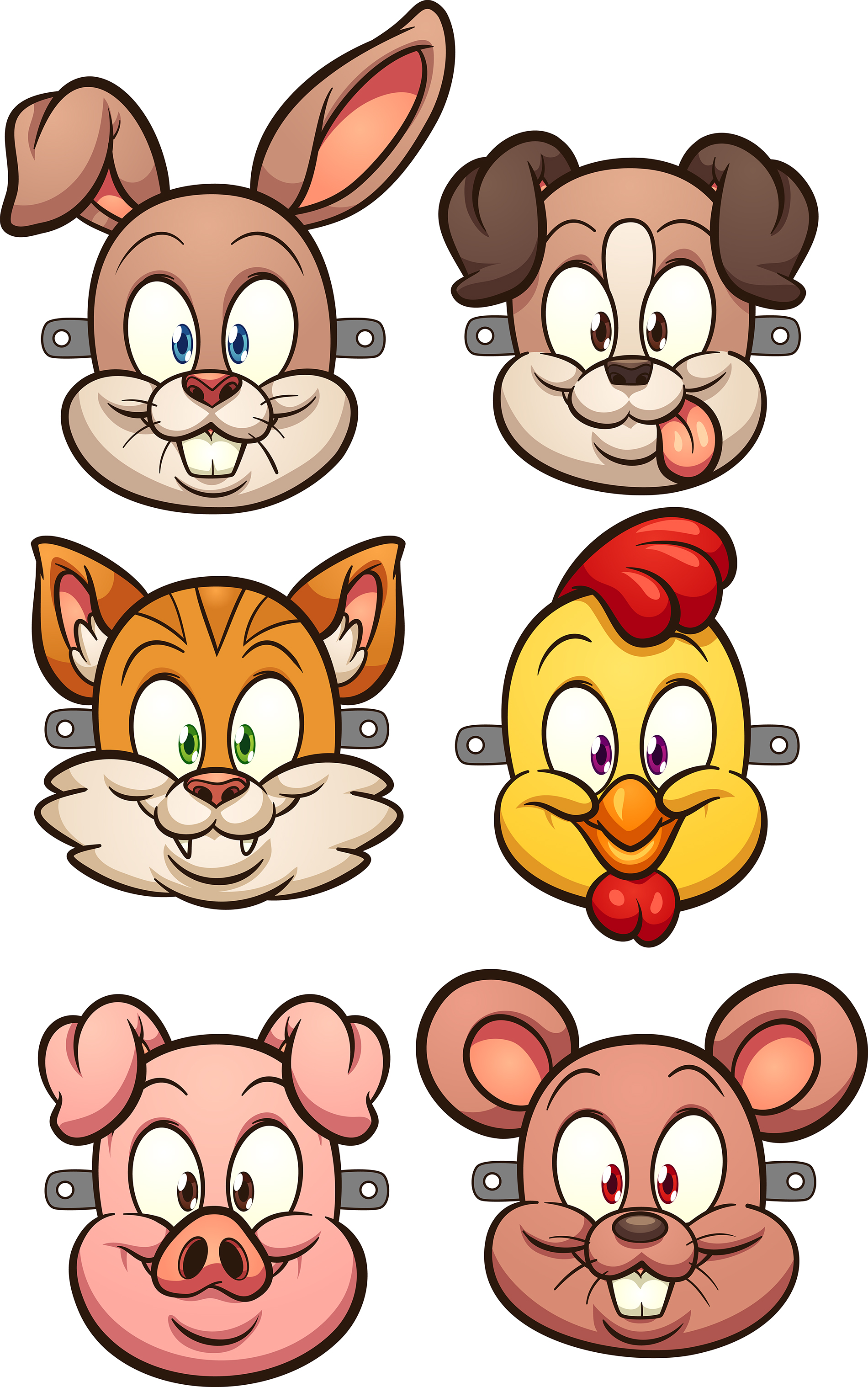 Cartoon Animal Masks 601003 Vector Art at Vecteezy Cartoon Animal Masks 601003 Vector Art at Vecteezy