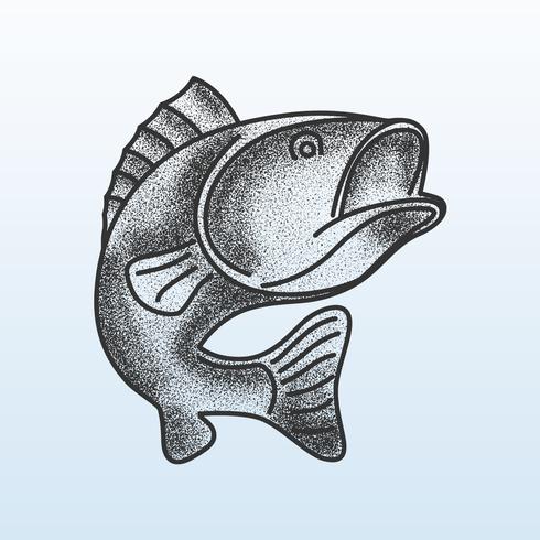 Pescado Bass Stipple SShading vector