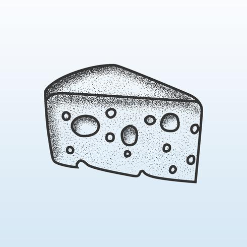 Cheese Slice Stipple Shading  vector