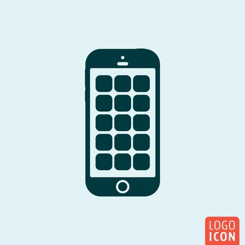 Icono de smartphone Diseño minimalista de telefonía móvil. vector