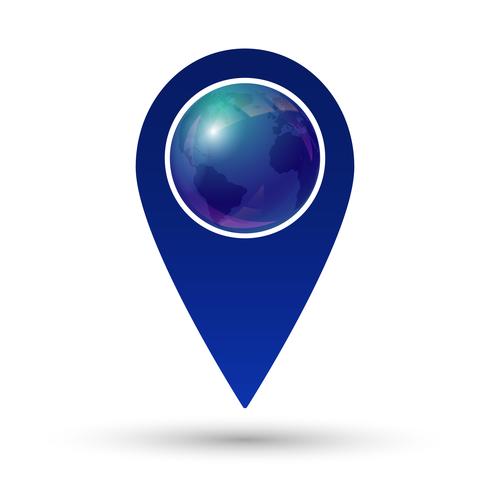 Map pointer with earth globe icon vector