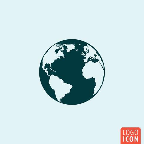 Earth planet icon mnimal design vector