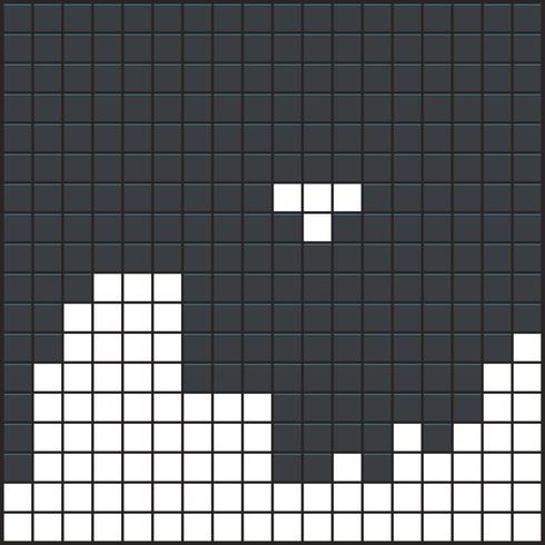 Brick game pieces. Old video game background vector