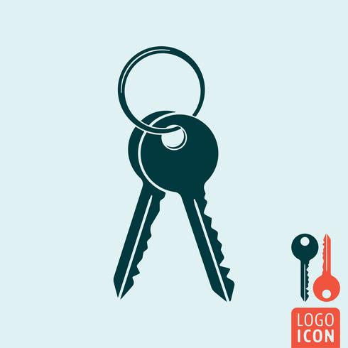 Key icon minimal design. Bunch of keys symbol vector