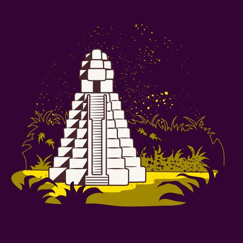 Guatemala tikal ruins in the forest vector