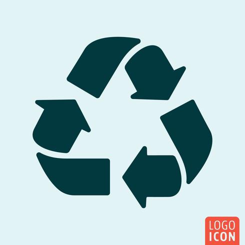 Icono de flechas de reciclaje diseño minimalista vector