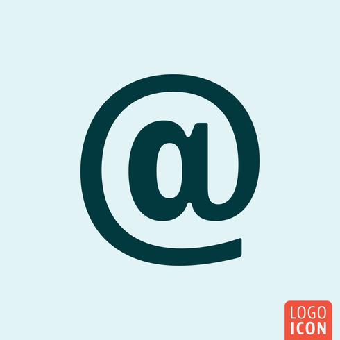 Icono de correo electrónico E-mail firma diseño minimalista. vector