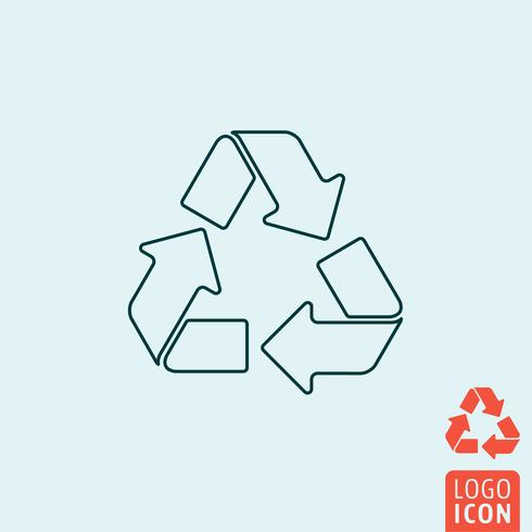 Recycle arrows icon minimal line design vector