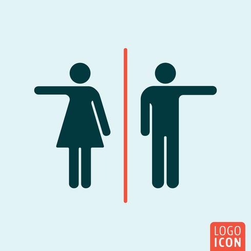 Icono de hombre y mujer. Aseo, WC, símbolo de baño. Hombre y mujer, signo de género. vector