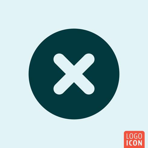 X mark icon minimal design vector