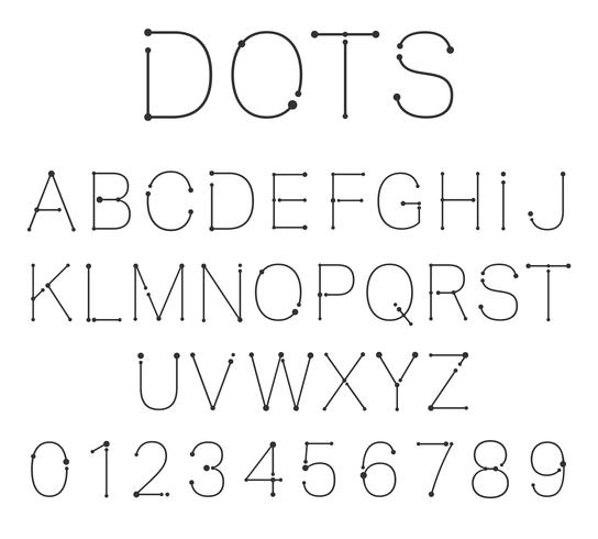 Dots letters and numbers. vector