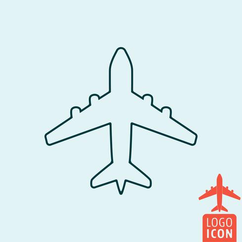 Icono de avión. Diseño de línea mínima símbolo de avión vector