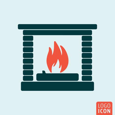 Fireplace icon isolated vector