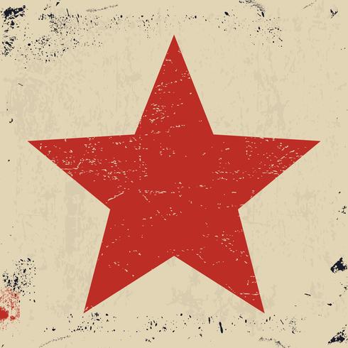 Estrella roja de grunge vector