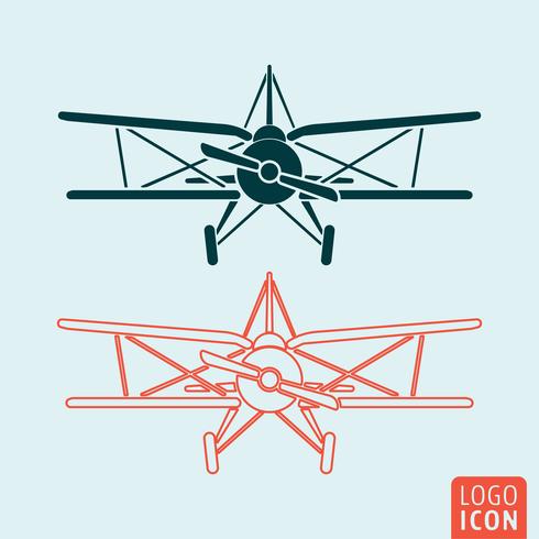 Viejo icono de avion vector