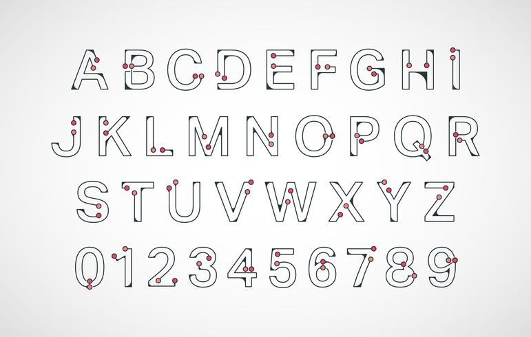 Alphabet font template vector