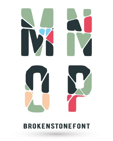 Alphabet broken font vector