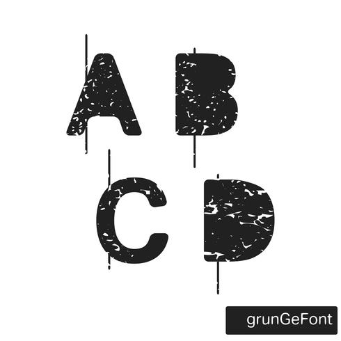 Alphabet grunge font vector