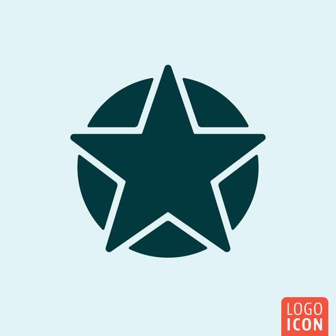 Star with circle icon vector