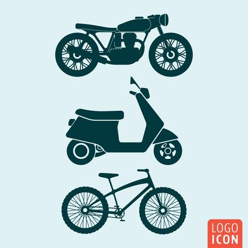 Icono de bicicleta moto scooter aislado vector