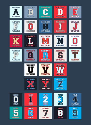 Alphabet font template vector